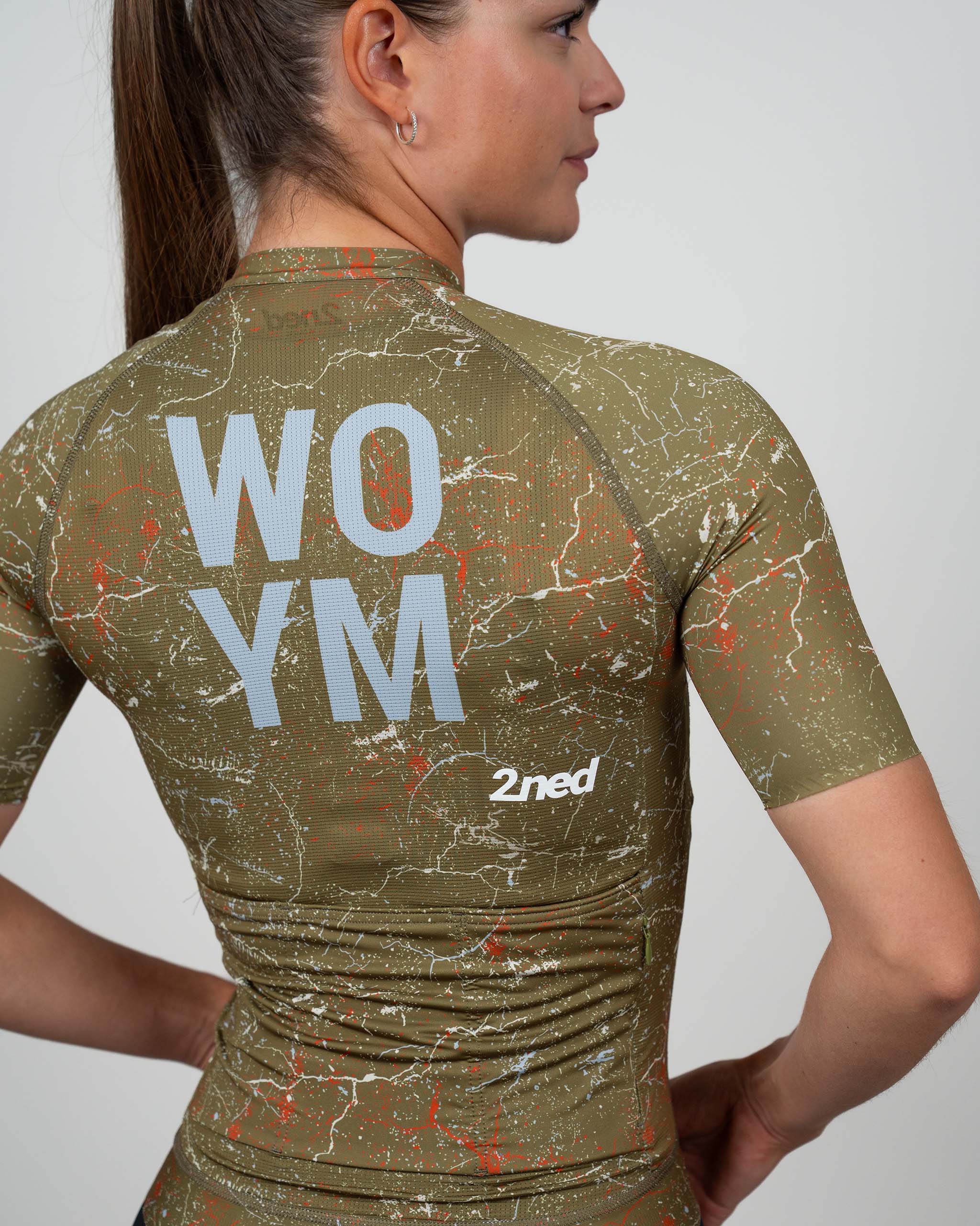 Women's WOYM Jersey - Olive Glitch – 2ned Denmark